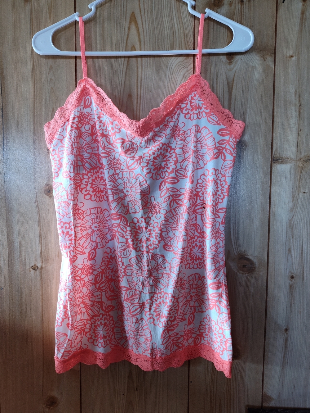 Aeropostale Coral Lace Floral Cami Tank